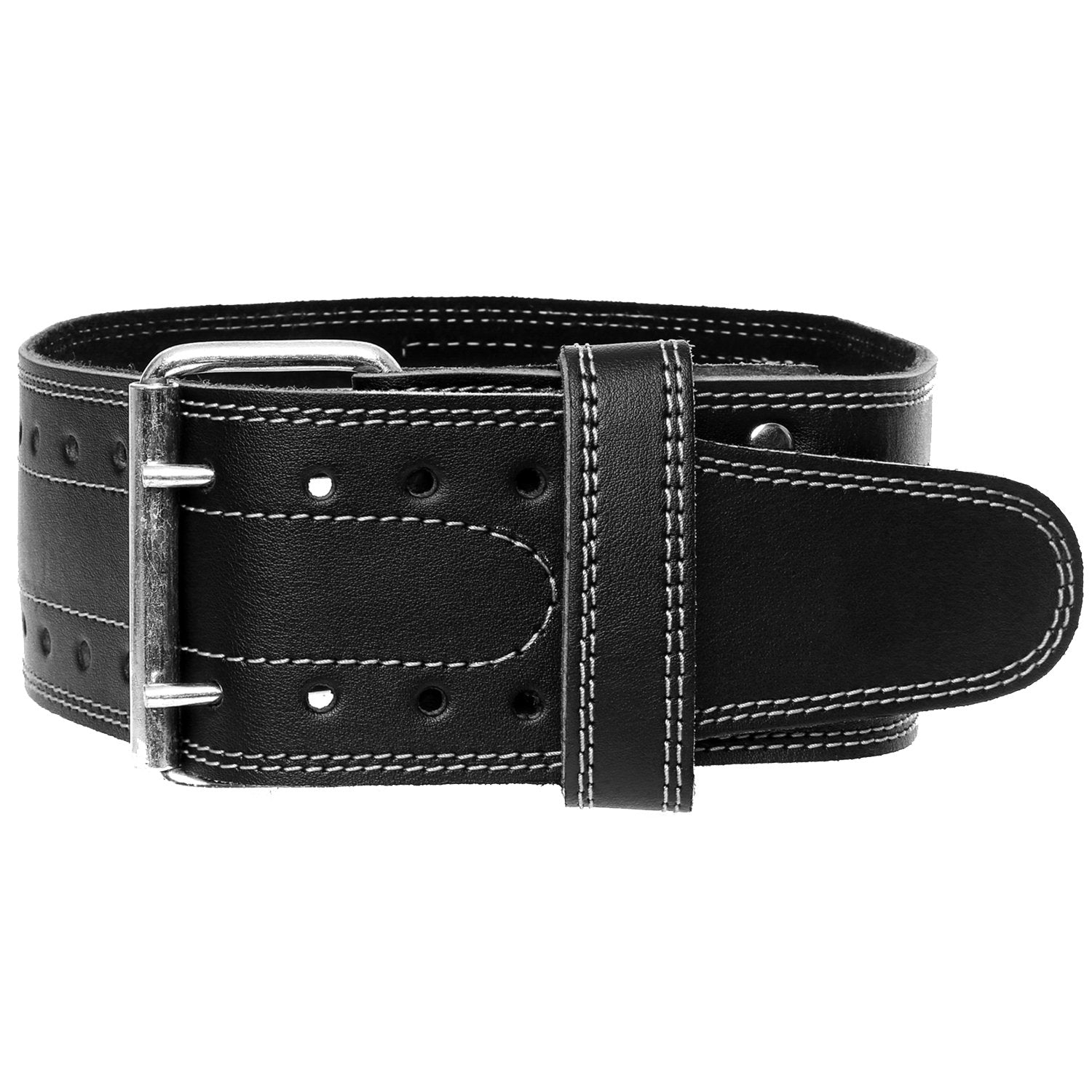 4-inch Wide Genuine Leather Workout Belt by TotalProFitness