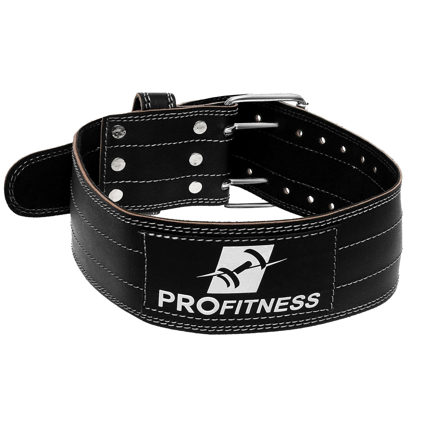 4-inch Wide Genuine Leather Workout Belt by TotalProFitness